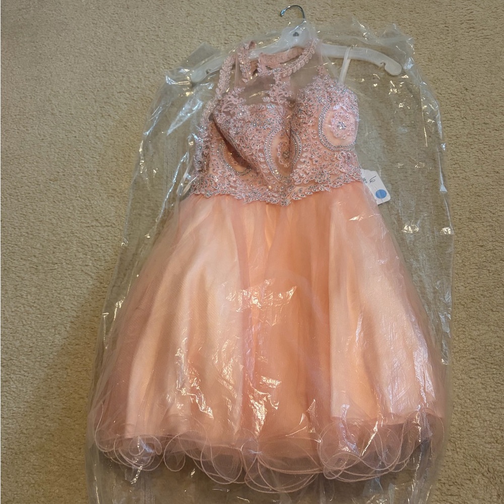 Elegant Pink Halter Dress